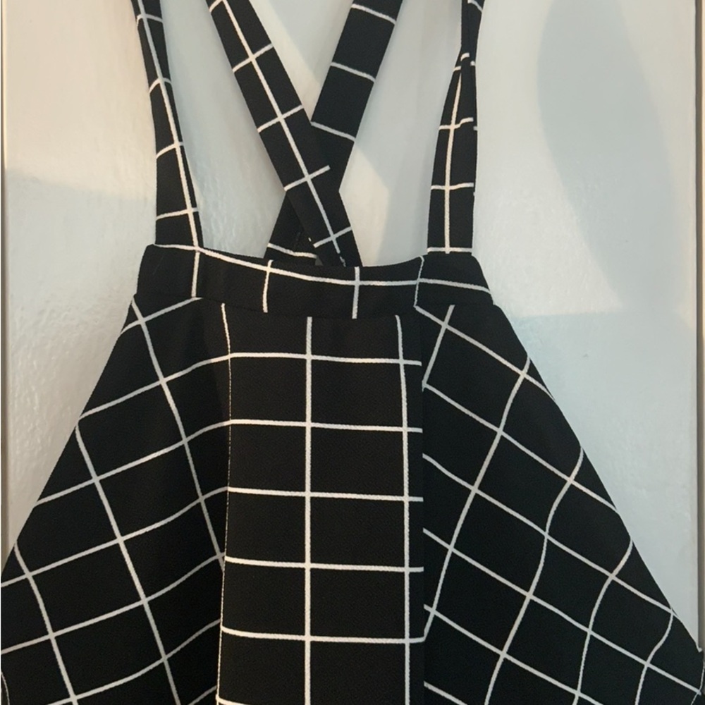 SHEIN Black and White Checkered Dress